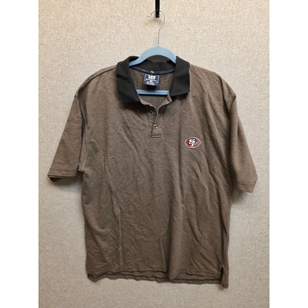 Lee Sport San Francisco 49ers Polo Shirt Mens XL Brown‎ Pattern Vintage NFL SF